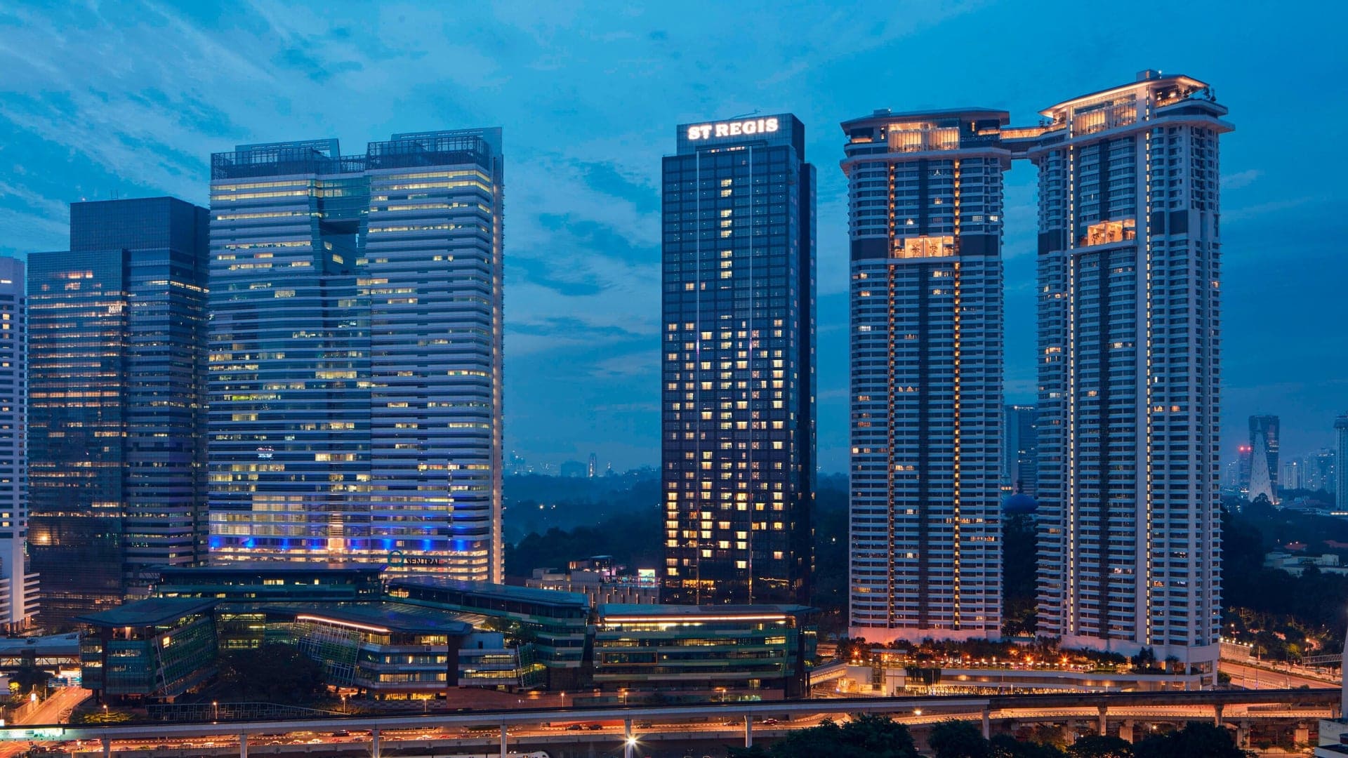 st regis kuala lumpur seen at night