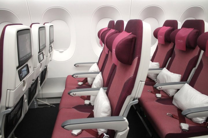 Et første kig: Qatar Airways business class og economy class på den nye Airbus A350 - Economy Class på Airbus A350 - 2