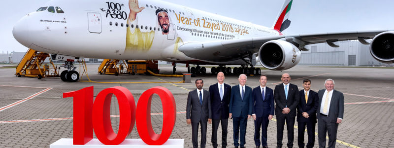 Emirates welcomes its 100th Airbus A380