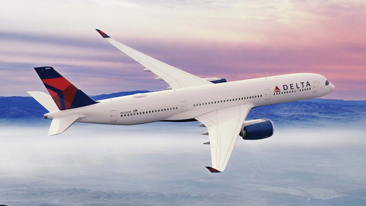 delta airways plane in the sky