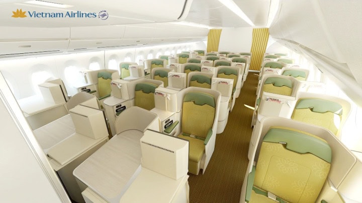 Vietnam Airlines första Airbus A350 - här är deras nya business class och economy class - Vietnam Airlines business class på Airbus A350