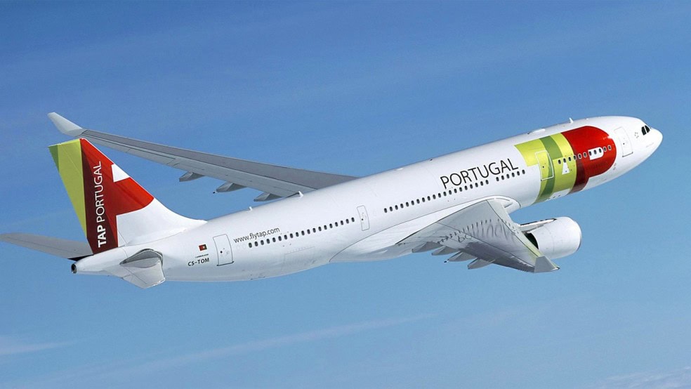 TAP Air Portugal plane in the sky