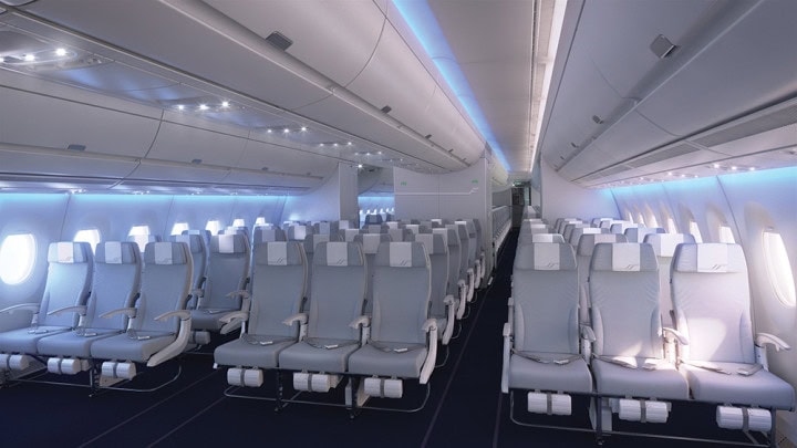 Finnairs første flyvning med Airbus A350 går 5. oktober - kommer til København 8. og 18. oktober - Finnair Economy Class på Airbus A350 - 1