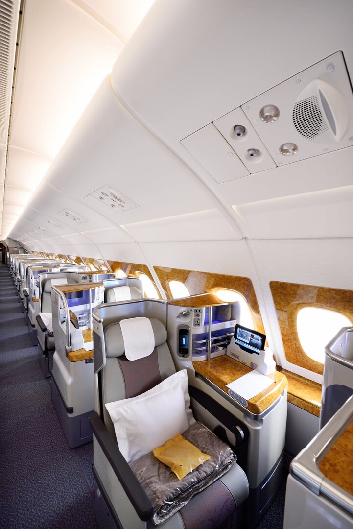 Oppgraderte business class seter hos Emirates