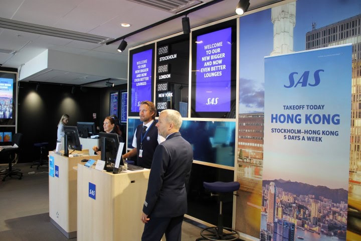 Invigning av SAS nya lounger på Stockholm Arlanda - Receptionsområdet