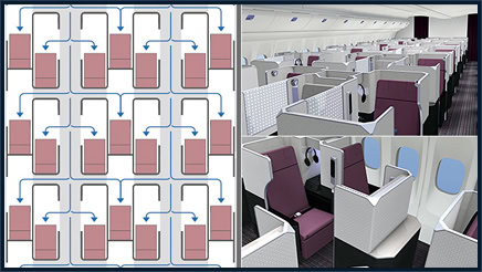 New business class seats on Japan Airlines' Boeing 777-200ER - 1