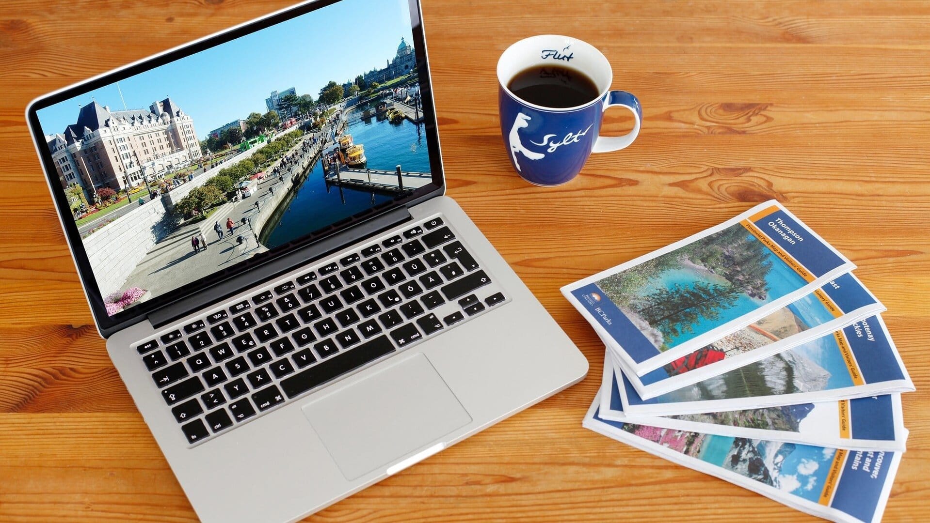 a laptop on table 