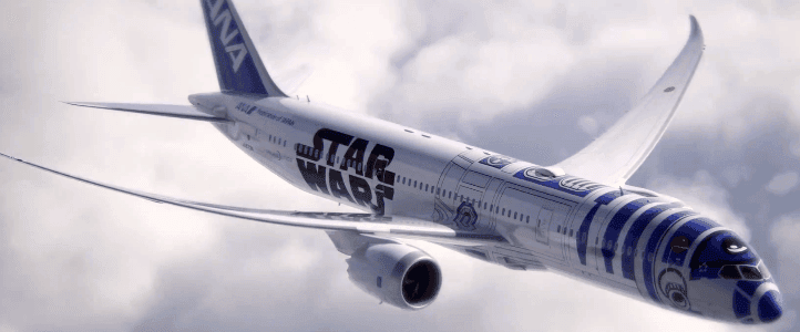 All Nippon Airways Star Wars Dreamliner lander i Sydney