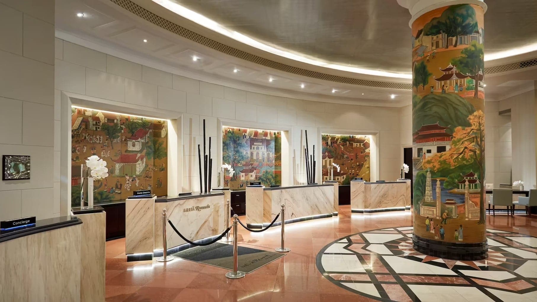 the reception at Melia Hanoi