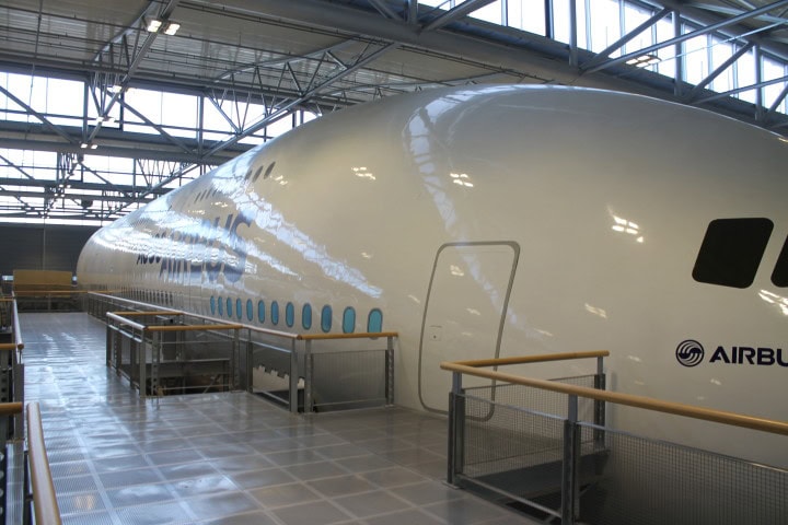 Ett besök i Airbus mock-up centre - med kabiner från alla Airbusflygplan i fullformat