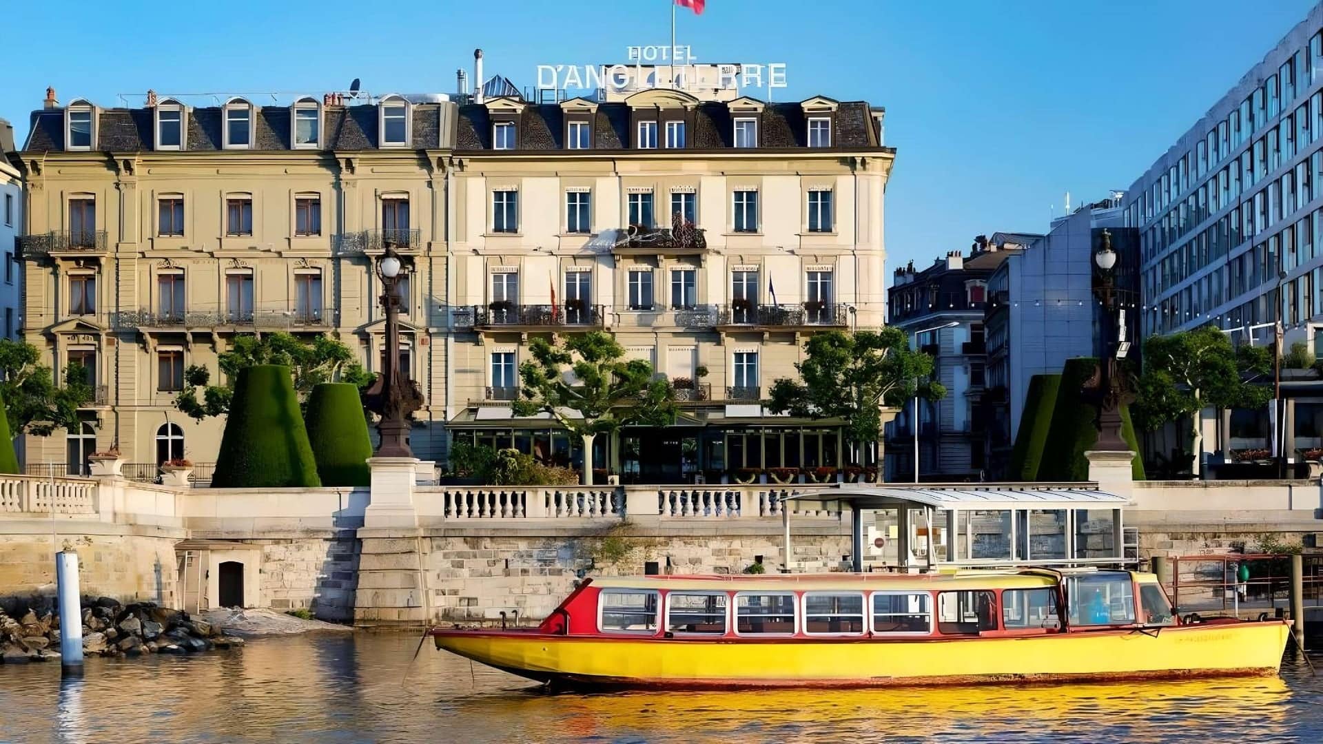 View of hotel dángleterre from the lake