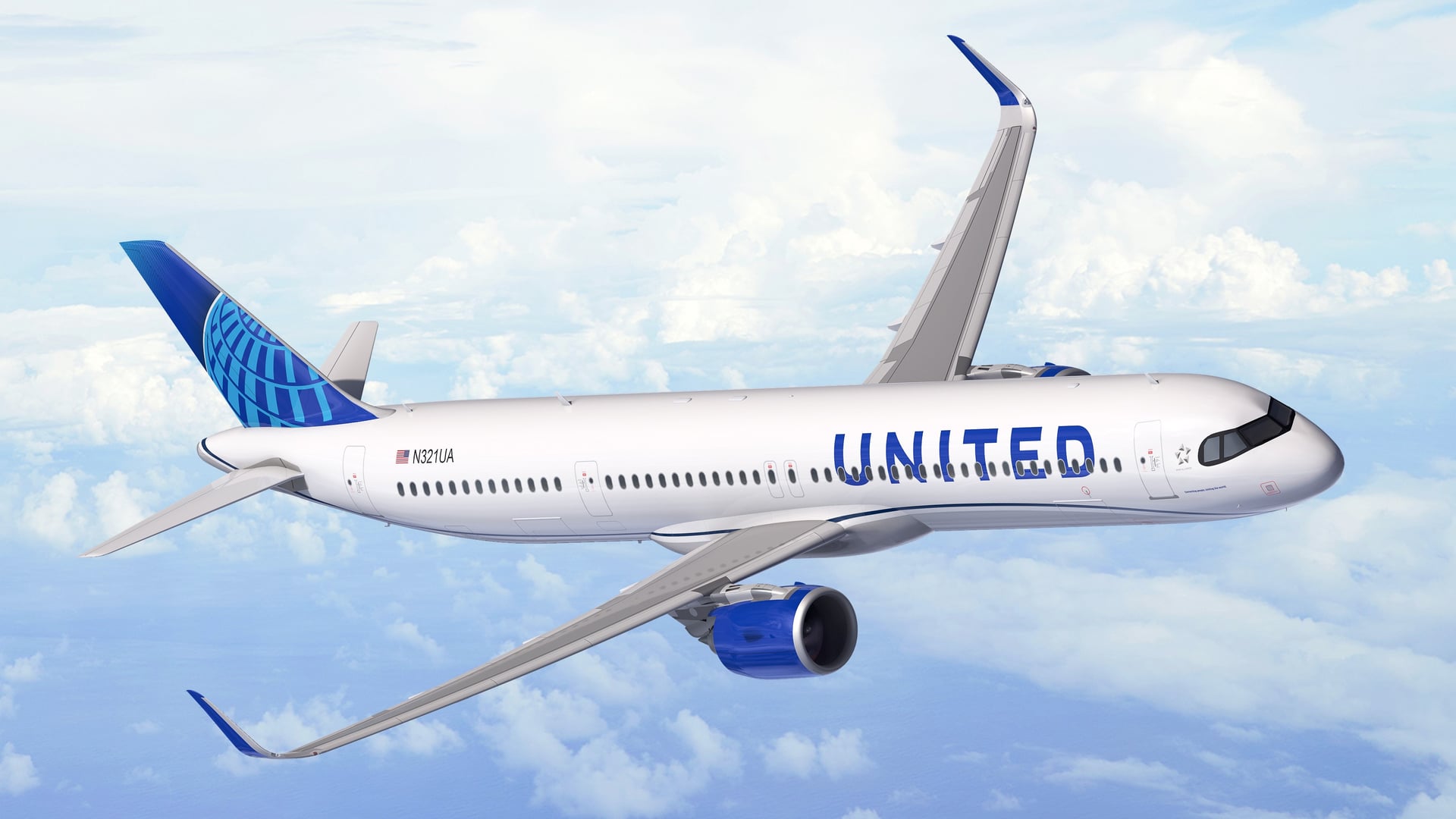 united airlines plane in the sky