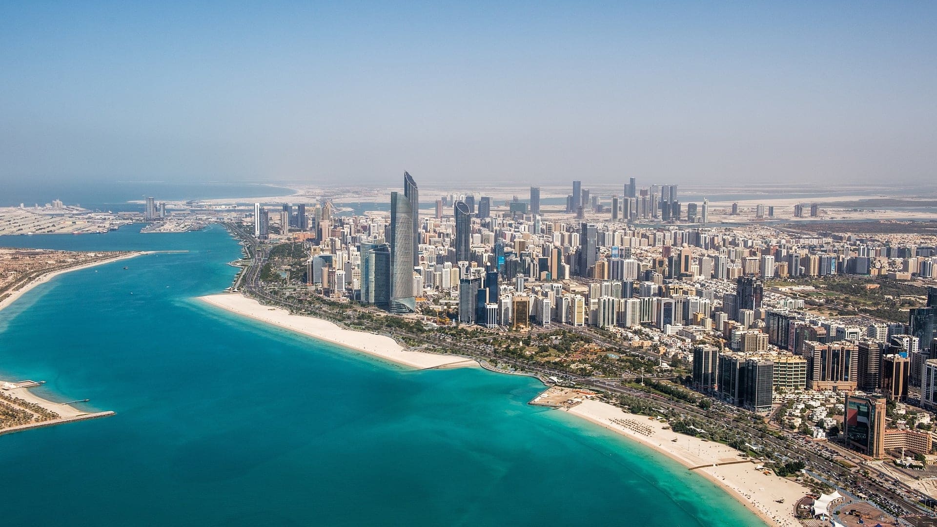 abu dhabi city seen from the sky