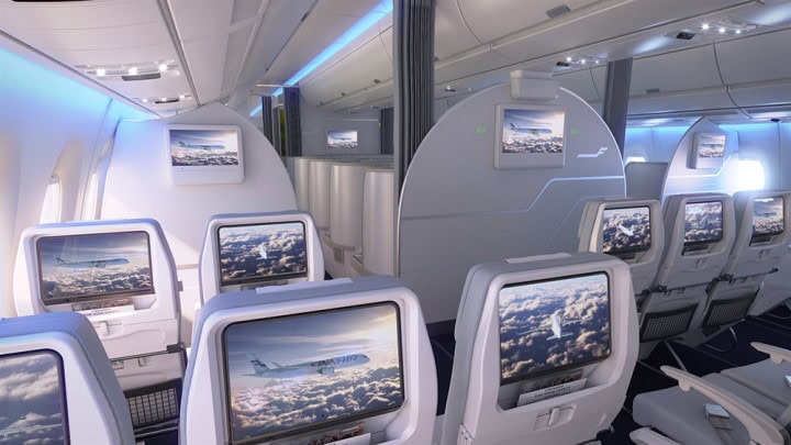 Finnairs første flyvning med Airbus A350 går 5. oktober - kommer til København 8. og 18. oktober - Finnair Economy Class på Airbus A350 - 3